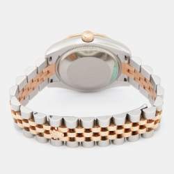 Pre Owned Rolex Mother Of Pearl 18K Everose Gold Stainless Steel Diamond Datejust 178341 Women's Wristwatch 31 mm
