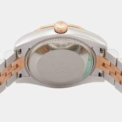 Pre Owned Rolex Mother Of Pearl 18K Everose Gold Stainless Steel Diamond Datejust 178341 Women's Wristwatch 31 mm