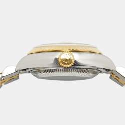 Pre Owned Rolex Champagne Diamonds 18K Yellow Gold And Stainless Steel Datejust 69173 Women's Wristwatch 26 mm