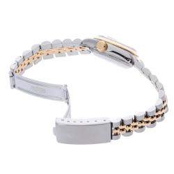 Pre Owned Rolex Champagne 18K Yellow Gold And Stainless Steel Datejust 69173 Women's Wristwatch 26 mm