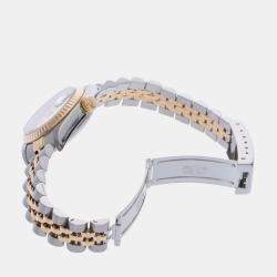 Pre Owned Rolex Champagne 18K Yellow Gold And Stainless Steel Datejust 69173 Women's Wristwatch 26 mm