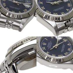 Pre Owned Rolex Blue Stainless Steel Datejust 69174 Women's Wristwatch 26 mm