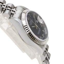 Pre Owned Rolex Blue Stainless Steel Datejust 69174 Women's Wristwatch 26 mm