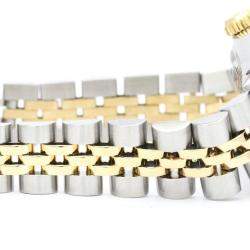 Pre Owned Rolex Champagne Diamonds 18K Yellow Gold And Stainless Steel Datejust 69173 Women's Wristwatch 26 mm