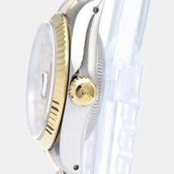 Pre Owned Rolex Champagne Diamonds 18K Yellow Gold And Stainless Steel Datejust 69173 Women's Wristwatch 26 mm