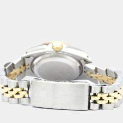 Pre Owned Rolex Champagne Diamonds 18K Yellow Gold And Stainless Steel Datejust 69173 Women's Wristwatch 26 mm