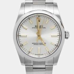 Pre Owned Rolex Silver Oystersteel Oyster Perpetual 124200-0001 Women's Wristwatch 34 mm