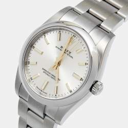 Pre Owned Rolex Silver Oystersteel Oyster Perpetual 124200-0001 Women's Wristwatch 34 mm