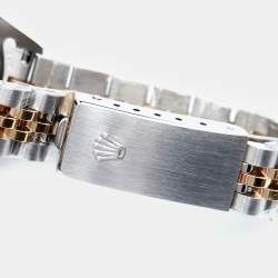 Pre Owned Rolex Champagne Diamonds 18K Yellow Gold And Stainless Steel Datejust 69173 Women's Wristwatch 26 mm