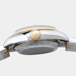 Pre Owned Rolex Champagne Diamonds 18K Yellow Gold And Stainless Steel Datejust 69173 Women's Wristwatch 26 mm