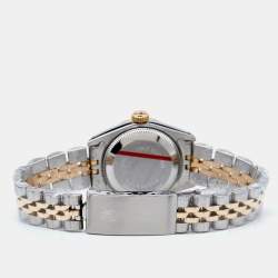 مملوكة مسبقًا Rolex Champagne Diamonds 18K Yellow Gold And Stainless Steel Datejust 69173 Women's Wristwatch 26 mm