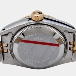 مملوكة مسبقًا Rolex Champagne Diamonds 18K Yellow Gold And Stainless Steel Datejust 69173 Women's Wristwatch 26 mm