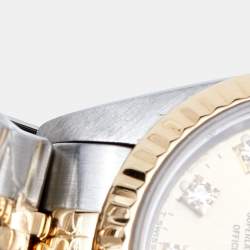 مملوكة مسبقًا Rolex Champagne Diamonds 18K Yellow Gold And Stainless Steel Datejust 69173 Women's Wristwatch 26 mm