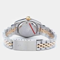 Pre Owned Rolex Black 18K Yellow Gold Stainless Steel Datejust 69173 Women's Wristwatch 26 mm