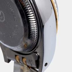 Pre Owned Rolex Black 18K Yellow Gold Stainless Steel Datejust 69173 Women's Wristwatch 26 mm