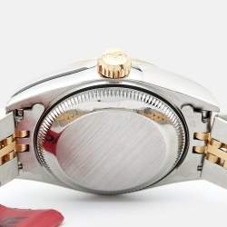 Pre Owned Rolex Blue Diamonds 18K Yellow Gold Stainless Steel Datejust 69173 Women's Wristwatch 26 mm