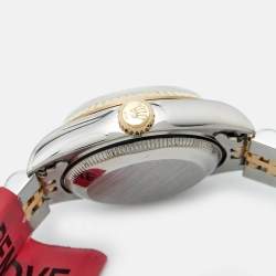 Pre Owned Rolex Blue Diamonds 18K Yellow Gold Stainless Steel Datejust 69173 Women's Wristwatch 26 mm