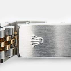 Pre Owned Rolex Blue Diamonds 18K Yellow Gold Stainless Steel Datejust 69173 Women's Wristwatch 26 mm