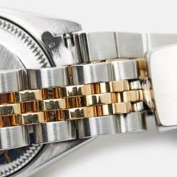 Pre Owned Rolex Blue Diamonds 18K Yellow Gold Stainless Steel Datejust 69173 Women's Wristwatch 26 mm