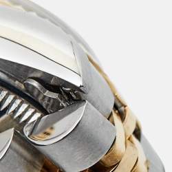 Pre Owned Rolex Blue Diamonds 18K Yellow Gold Stainless Steel Datejust 69173 Women's Wristwatch 26 mm