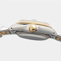 Pre Owned Rolex Champagne 18K Yellow Gold And Stainless Steel Datejust 69173 Women's Wristwatch 26 mm