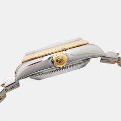 Pre Owned Rolex Ivory 18K Yellow Gold Stainless Steel Datejust 69173 Women's Wristwatch 26 mm