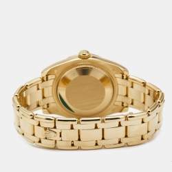 Pre Owned Rolex Diamond Pave 18K Yellow Gold Pearlmaster Datejust 81158 Women's Wristwatch 34 mm