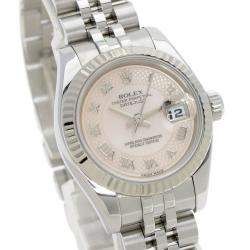 Rolex MOP 18K White Gold And Stainless Steel Datejust 179174NRD Women's Wristwatch 26 mm