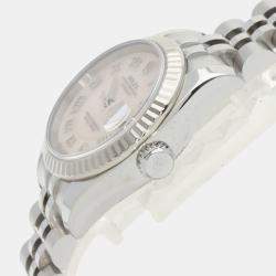 Rolex MOP 18K White Gold And Stainless Steel Datejust 179174NRD Women's Wristwatch 26 mm