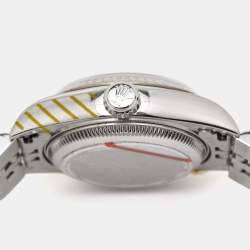 Pre Owned Rolex Brown Anniversary Diamond Dial 18K White Gold Stainless Steel Datejust 79174 Wristwatch 26 mm