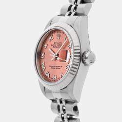 Rolex Pink Stainless Steel Datejust 69174 Automatic Women's Wristwatch 26 mm