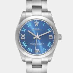 Rolex Oyster Perpetual Midsize 31 Blue Dial Steel Ladies Watch 177200