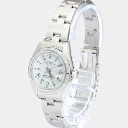 Pre Owned Rolex White Stainless Steel Oyster Perpetual Date 79190 Automatic Women's Wristwatch 25 mm