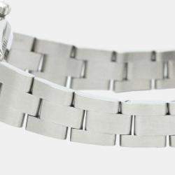 Pre Owned Rolex White Stainless Steel Oyster Perpetual Date 79190 Automatic Women's Wristwatch 25 mm