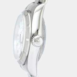 Pre Owned Rolex White Stainless Steel Oyster Perpetual Date 79190 Automatic Women's Wristwatch 25 mm
