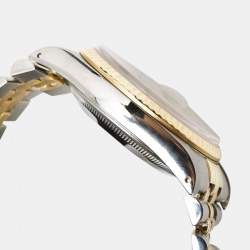 Pre Owned Rolex Champagne 18k Yellow Gold And Stainless Steel Datejust 16233 Men's Wristwatch 36 mm