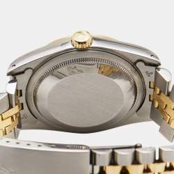 Pre Owned Rolex Champagne 18k Yellow Gold And Stainless Steel Datejust 16233 Men's Wristwatch 36 mm