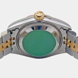 Pre Owned Rolex Champagne 18K Yellow Gold And Stainless Steel Datejust 69173 Women's Wristwatch 26 mm