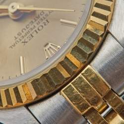 Pre Owned Rolex Champagne 18K Yellow Gold And Stainless Steel Datejust 69173 Women's Wristwatch 26 mm