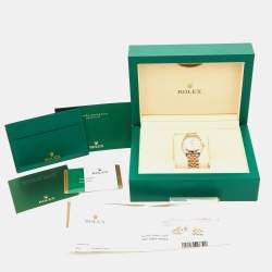 Pre Owned Rolex SIlver Sunburst 18K Yellow Gold Stainless Steel Diamond Datejust M278273-0020 Women's Wristwatch 31 mm