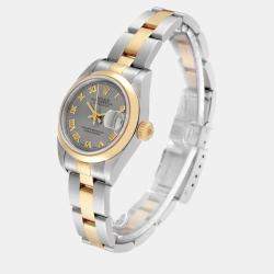 Rolex Datejust Steel Yellow Gold Slate Roman Dial Ladies Watch 69163 26 mm