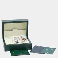 Pre Owned Rolex Mother of Pearl Stainless Steel Diamond Datejust 116244 Women's Wristwatch 36 mm