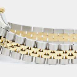 Pre Owned Rolex Champagne Diamond 18k Yellow Gold And Stainless Steel Datejust 69173 Automatic Women's Wristwatch 26 mm