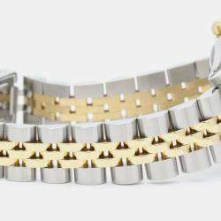 Pre Owned Rolex Champagne Diamond 18k Yellow Gold And Stainless Steel Datejust 69173 Automatic Women's Wristwatch 26 mm