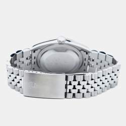 Pre Owned Rolex Silver Sunburst 18K White Gold Stainless Steel Datejust 16234 Men's Wristwatch 36 mm