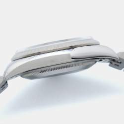 Pre Owned Rolex Silver Sunburst 18K White Gold Stainless Steel Datejust 16234 Men's Wristwatch 36 mm