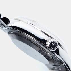 Pre Owned Rolex Silver Sunburst 18K White Gold Stainless Steel Datejust 16234 Men's Wristwatch 36 mm