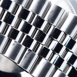 Pre Owned Rolex Silver Sunburst 18K White Gold Stainless Steel Datejust 16234 Men's Wristwatch 36 mm