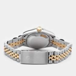 Pre Owned Rolex Champagne 18K Yellow Gold And Stainless Steel Datejust 69173 Women's Wristwatch 26 mm