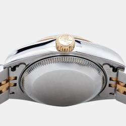 Pre Owned Rolex Champagne 18K Yellow Gold And Stainless Steel Datejust 69173 Women's Wristwatch 26 mm